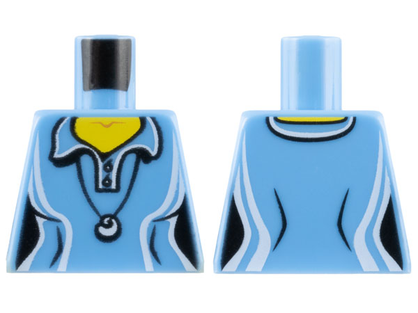 Part 973pb0984 - Torso Female Shirt with Two Buttons and Shell Pendant Pattern - De BrickPlaats