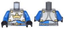 Part 973pb1509c01 - Torso Castle King's Knight Breastplate with Crown, Chain Belt Pattern / Blue Arms / Black Hands - De BrickPlaats