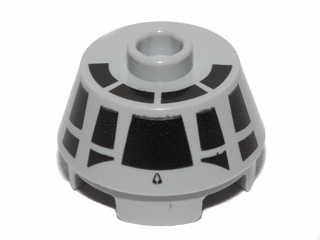 Part 98100pb05 - Cone 2 x 2 Truncated with Black Millennium Falcon Cockpit Pattern - De BrickPlaats