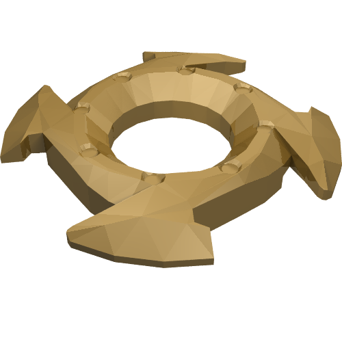 Part 98341 - Ring 4 x 4 with 2 x 2 Hole and 4 Arrow Ends (Ninjago Spinner Crown) - De BrickPlaats