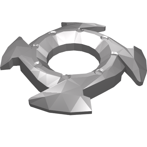Part 98341 - Ring 4 x 4 with 2 x 2 Hole and 4 Arrow Ends (Ninjago Spinner Crown) - De BrickPlaats