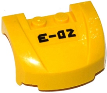 Part 98835pb016 - Vehicle, Mudguard 3 x 4 x 1 2/3 Curved Front with 'E-02' Pattern (Sticker) - Set 60093 - De BrickPlaats