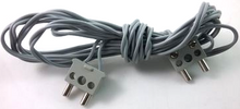 Part bb1136v96 - Electric, Wire 12V / 4.5V with 2 Leads, 96 Studs Long with 2 Light Gray Electric, Connector, 2-Way Male Squared Narrow Long without Center Post with Center Hole (x466c96 / bb1136c01) - De BrickPlaats