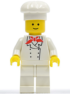 Minifig chef001 - Chef - White Legs, Standard Grin - De BrickPlaats