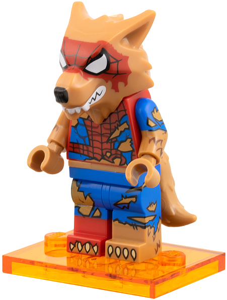 Set colspi-12 - Peter Parker / Werewolf Spider-Man, Spider-Man Across the Spider-Verse (Complete Set with Stand and Accessories) - De BrickPlaats