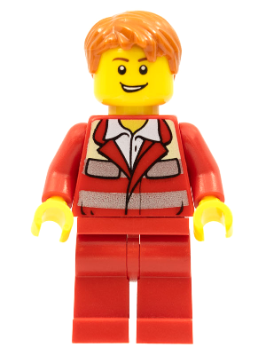 Minifig cty0272 - Paramedic - Red Uniform, Male, Tousled Hair - De BrickPlaats