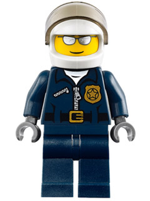 Minifig cty0449 - Police - City Motorcycle Officer, Silver Sunglasses - De BrickPlaats