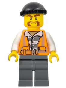 Minifig cty0701 - Police - City Bandit Male, Black Knit Cap, Moustache Handlebar - De BrickPlaats