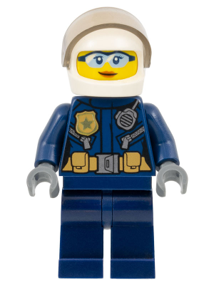Minifig cty0733 - Police - City Helicopter Pilot Female, Light Blue Glasses - De BrickPlaats