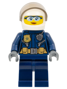 Minifig cty0733 - Police - City Helicopter Pilot Female, Light Blue Glasses - De BrickPlaats