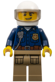 Minifig cty0868 - Mountain Police - Officer Male, White Helmet and Smirk - De BrickPlaats