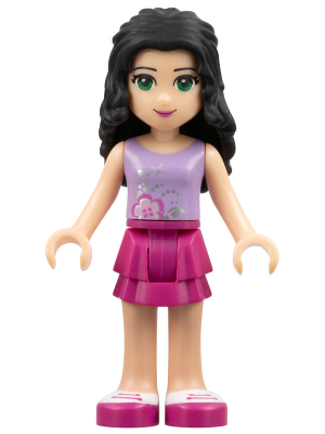 Minifig frnd0001 - Friends Emma - Magenta Layered Skirt, Lavender Top - De BrickPlaats