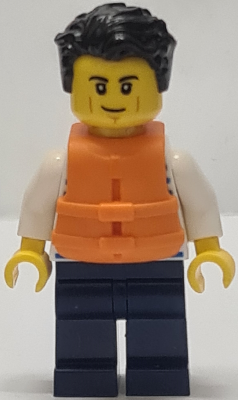 Minifig idea097 - Sailor - Male with Life Jacket, Dark Blue Legs - De BrickPlaats
