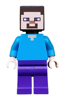Minifig min009 - Steve - Dark Purple Legs - De BrickPlaats