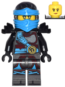 Minifig njo0279 - Nya - The Hands of Time, Black Armor, Dual Sided Head - De BrickPlaats