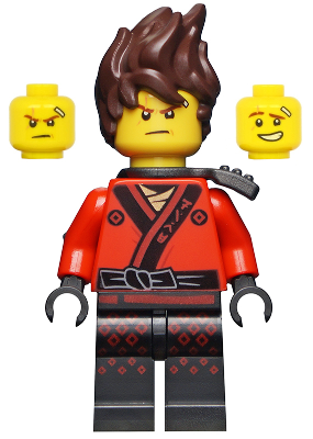 Minifig njo0360 - Kai - The LEGO Ninjago Movie, Hair, Pearl Dark Gray Scabbard - De BrickPlaats