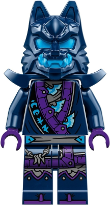 Minifigur njo0851 – Wolfsmaskenkrieger / Wolfsmaskenklauenkrieger – Dunkelblaue und dunkelazurblaue Maske, Schulterpanzer
