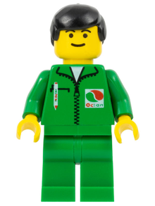 Minifig oct014 - Octan - Green Jacket with Pen, Green Legs, Black Male Hair - De BrickPlaats