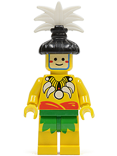 Minifig pi069 - Islander, King, with Black Hair-Piece - De BrickPlaats