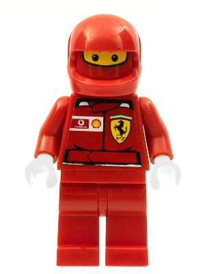 Minifig rac025s - F1 Ferrari Pit Crew Member - with Vodafone Shell Torso Stickers - De BrickPlaats