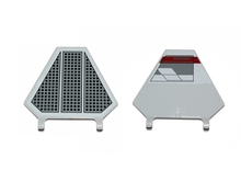 Part x1435pb006L - Flag 5 x 6 Hexagonal with SW Black Radiator Plate Pattern on One Side and Squadron Marks on Other Side Left (Sticker) - Set 9494 - De BrickPlaats