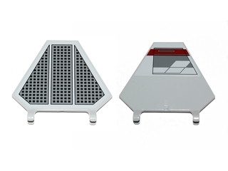Part x1435pb006R - Flag 5 x 6 Hexagonal with SW Black Radiator Plate Pattern on One Side and Squadron Marks on Other Side Right (Sticker) - Set 9494 - De BrickPlaats